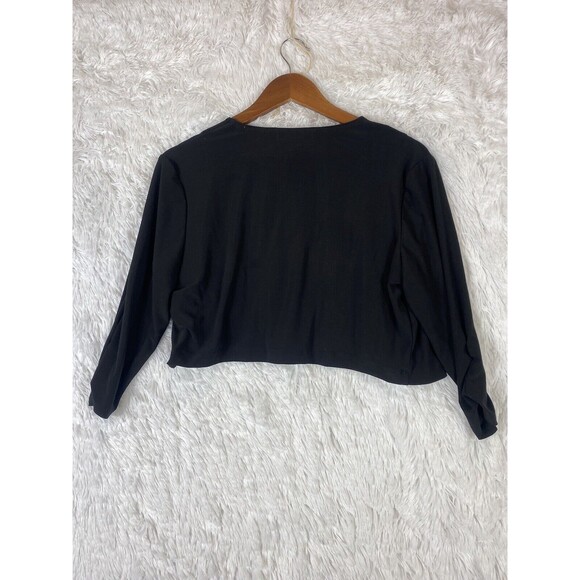 Perceptions New York Women’s Sweater Size 12 BlACK Cover Up 3/4 Sleeves - Picture 4 of 8